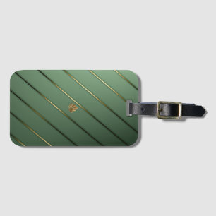 Stylish Sage Green & Gold Luggage Tag