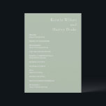 Stylish Sage Green Modern Wedding Program<br><div class="desc">Modern wedding program featuring a simple yet elegant design.</div>