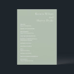 Stylish Sage Green Modern Wedding Program<br><div class="desc">Modern wedding program featuring a simple yet elegant design.</div>