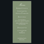 Stylish Sage Green Wedding Menu<br><div class="desc">Stylish Sage Green Wedding Menu, please personalize as required using the online Personalization template before ordering. Once you have entered your wording onto the Personalization template, should you find that you need to adjust the positioning of the text then please use the "Customize further" option to "Edit using the Design...</div>