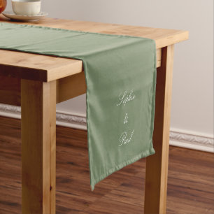 Stylish Sage Green Wedding Table Runner