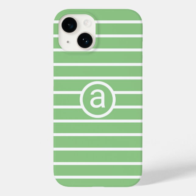 Stylish sage White pattern Monochromatic Name Case-Mate iPhone Case (Back)