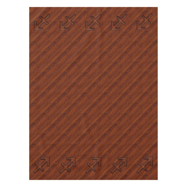 Stylish Sagittarius Zodiac Sign in Mahogany Decor Tablecloth (Front)