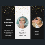 Stylish Salon Spa Professional Price List  Flyer<br><div class="desc">This leaflet not only informs your customers of the prices, it has your business information as well. Better than a business card and more informative than simple advertising flyer. Easy readable text and prices. The back has black and white rectangles with gold confetti. If your salon or spa offer many...</div>