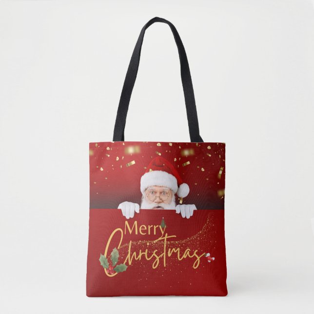 Stylish Santa Claus Merry Christmas  Tote Bag (Front)