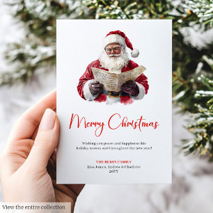 Stylish Santa Claus Trendy Simple Watercolor Card