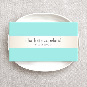 Stylish Satin Stripe Aqua Turquoise Beauty Business Card