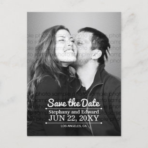 Stylish Save the Date Photo Postcard