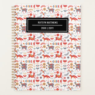 Stylish Scandinavian Animal Pattern Name Planner