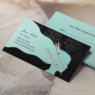 Stylish Scissor & Comb Hair Stylist Appointment Card