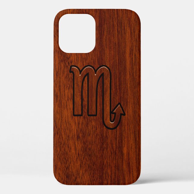 Stylish Scorpio Zodiac Symbol in Mahogany Case-Mate iPhone Case (Back)