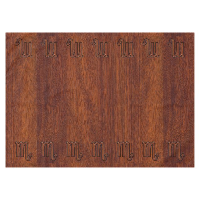 Stylish Scorpio Zodiac Symbol in Mahogany Tablecloth (Front (Horizontal))