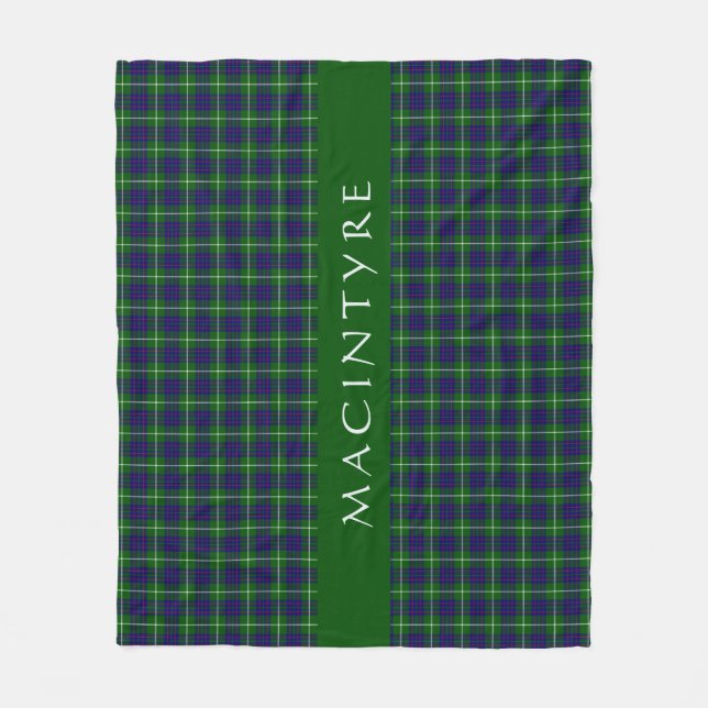 Stylish Scottish Clan MacIntyre Tartan Custom   Fleece Blanket (Front)