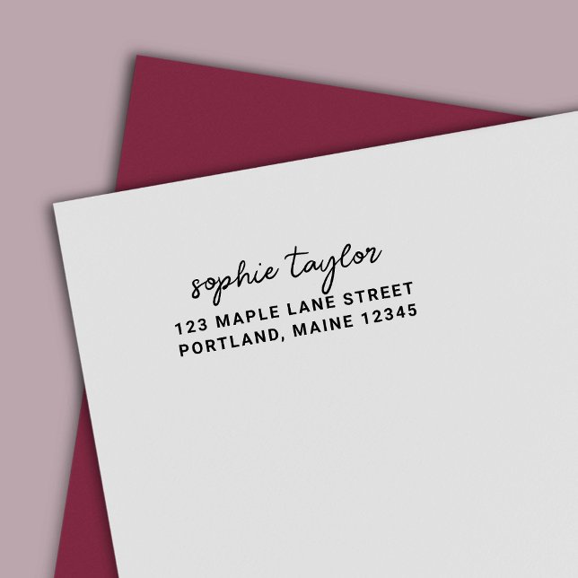 Stylish Script Add Name Return Address Self-inking Stamp (Creator Uploaded)