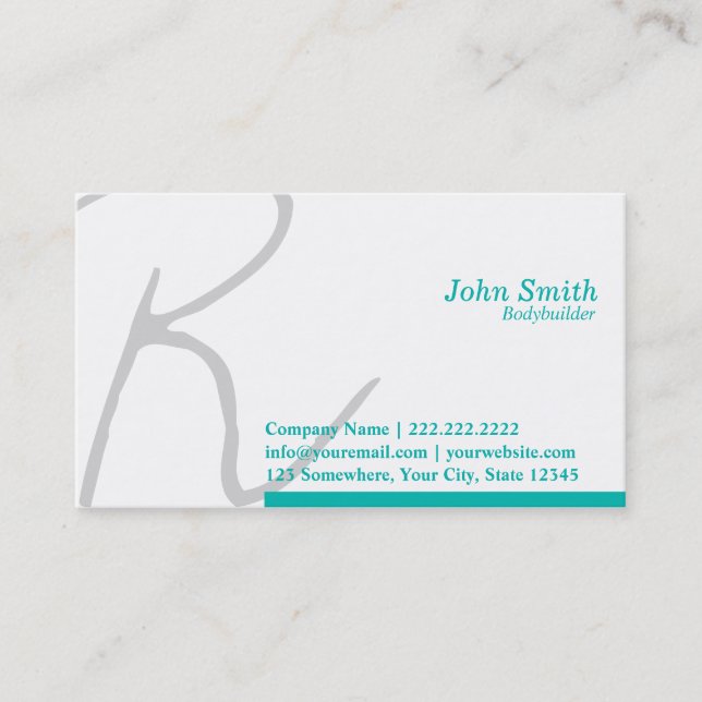 Stylish Script Bodybuilding Business Card (Front)