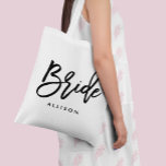 Stylish Script "Bride" Personalized Tote Bag<br><div class="desc">Fun personalized bridal party design.</div>