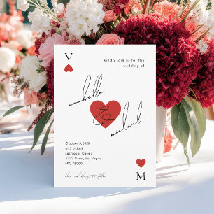 Stylish Script Casino Vegas Wedding Invitation