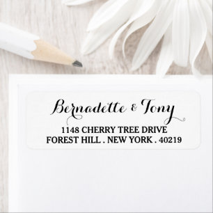 Stylish Script Custom Name & Address