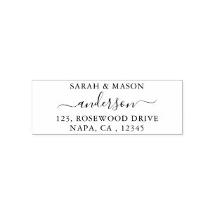 Stylish Script Custom Return Address Rubber Stamp