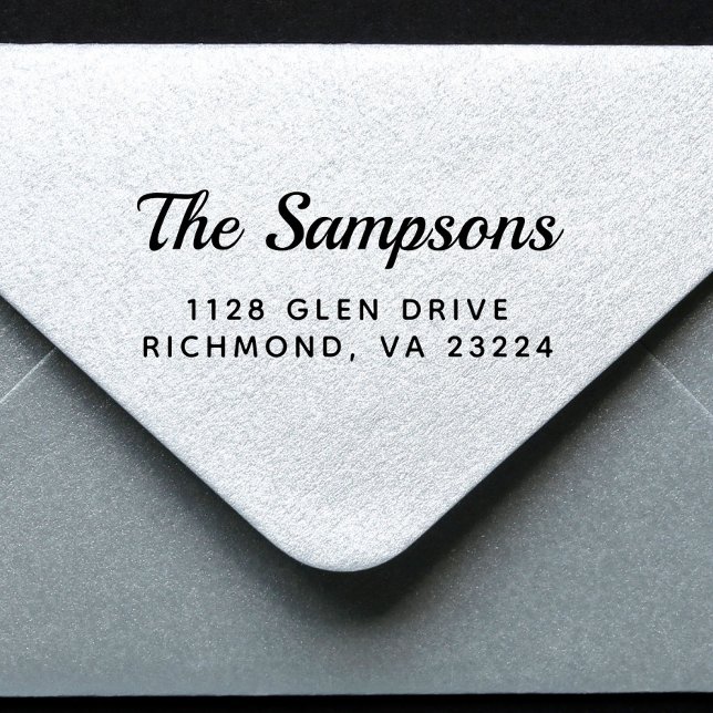 Stylish Script Custom Return Address Self-inking Stamp (Add a touch of sophistication and elegance to every envelope with minimal effort)