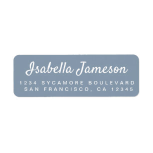 Stylish Script Dusty Blue Return Address