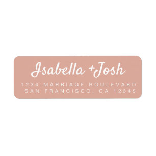 Stylish Script Dusty Pink Wedding Return Address