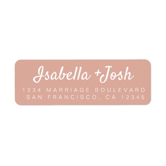Stylish Script Dusty Pink Wedding Return Address (Front)