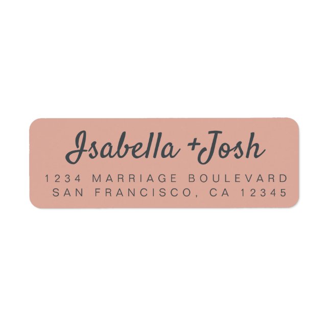 Stylish Script Dusty Pink Wedding Return Address (Front)