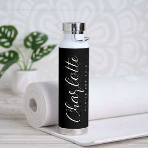Stylish Script EDITABLE COLOR Water Bottle