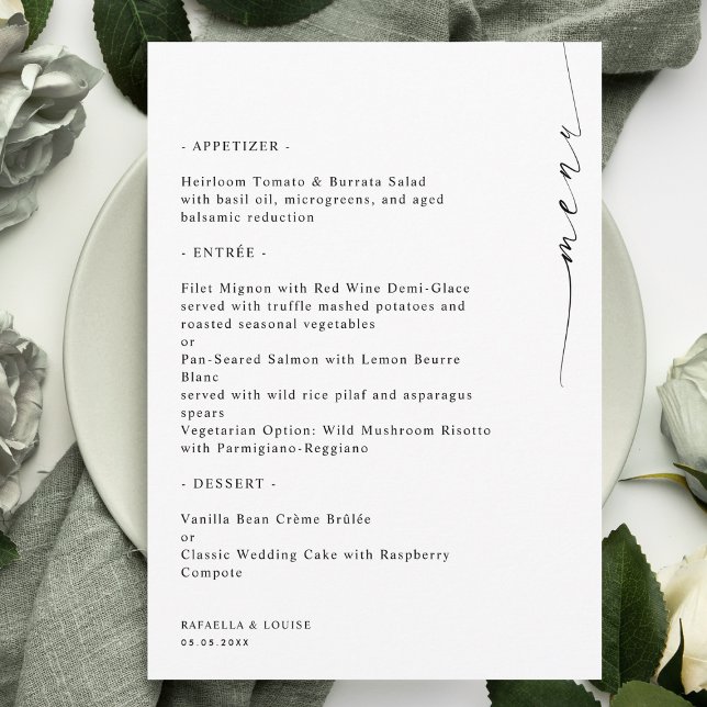 Stylish Script Engagement Wedding or Bridal Shower Menu (Creator Uploaded)