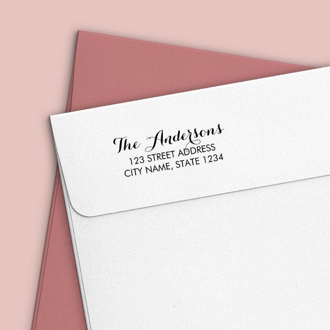 Stylish Script Family Home Address Self-inking Stamp (Creator Uploaded)