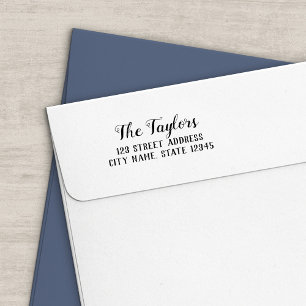 Stylish Script Family Name Return Address Self-inking Stamp