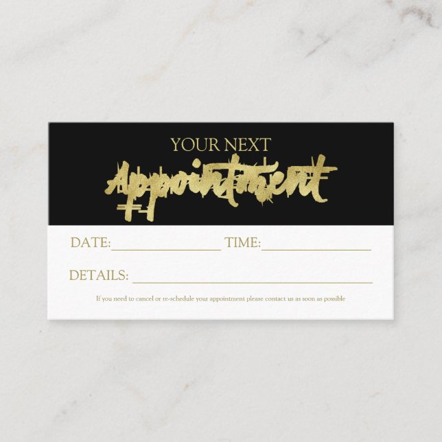 Stylish Script Hand Lettered Appointment Card (Front)