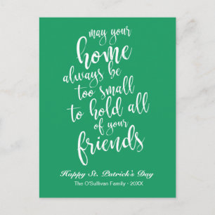 Stylish Script Irish Blessing St. Patrick's Day Postcard