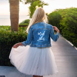Stylish Script "Maid of Honour" Personalized Denim Jacket<br><div class="desc">Fun personalized bridal party design.</div>
