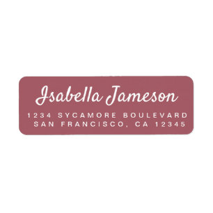 Stylish Script Mauvewood Return Address