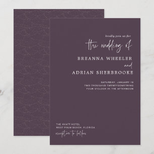Stylish Script Modern Wedding Invitation