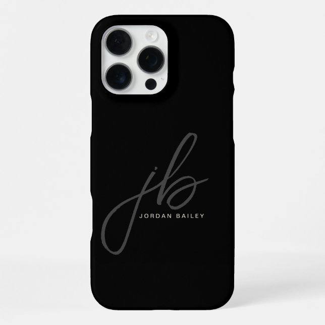 Stylish Script Monogram Initials and Name iPhone Case (Back)