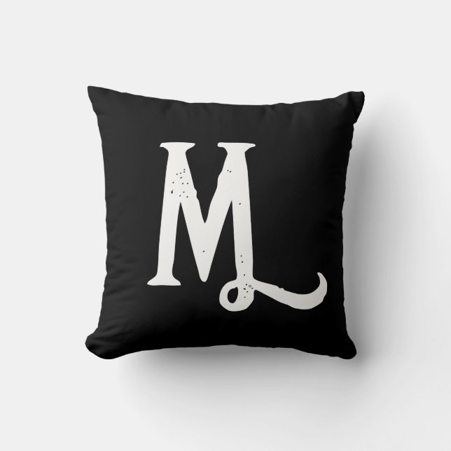 STYLISH SCRIPT MONOGRAM JETON Oreiller (Recto)