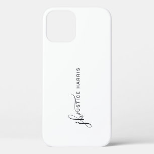 Stylish Script Monogram Modern Minimalist Case-Mat iPhone 12 Case