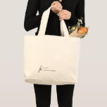 Stylish Script Monogram Modern Minimalist Large Tote Bag<br><div class="desc">Modern chic minimalist script monogram and name design,  simple and elegant.</div>