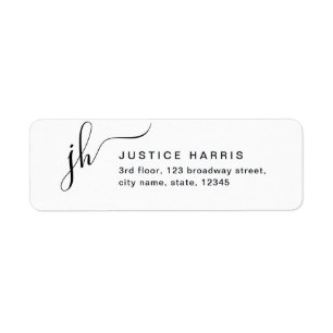 Stylish Script Monogram Modern Return Address