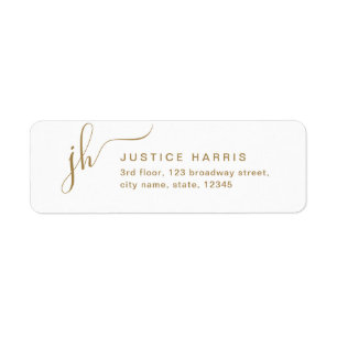 Stylish Script Monogram Modern Return Address Labe