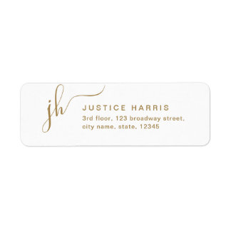 Stylish Script Monogram Modern Return Address Labe