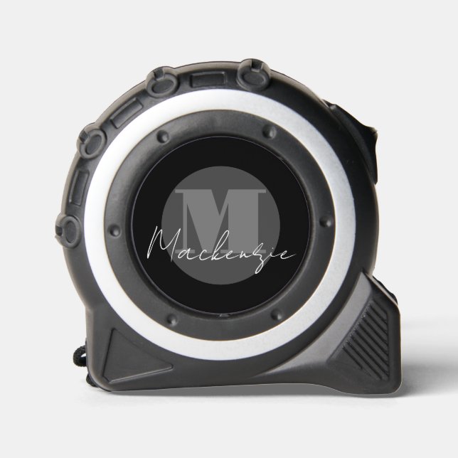 Stylish Script Monogram Tape Measure 1 (Front)