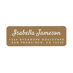 Stylish Script Name Gold Return Address