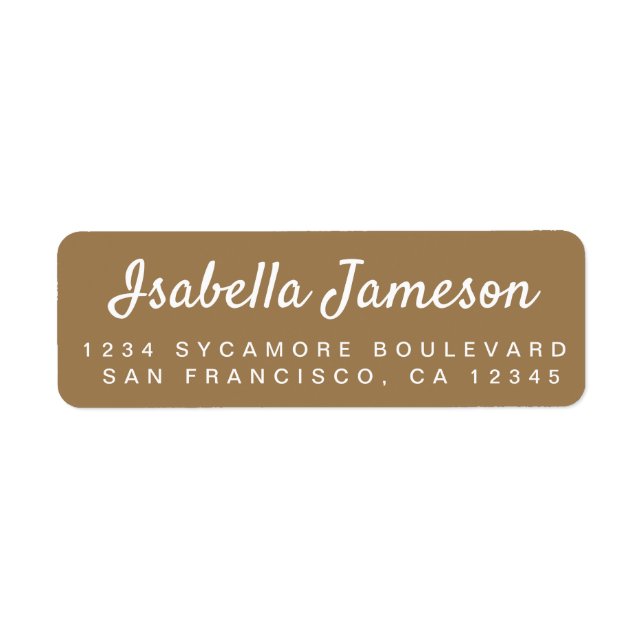 Stylish Script Name Gold Return Address (Front)