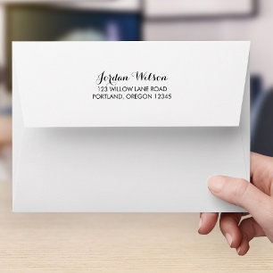 Stylish Script Name Return Address Envelope