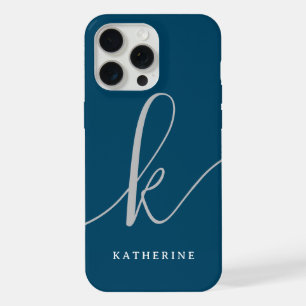 Stylish Script Navy Blue Case-Mate iPhone 15 Pro Max Case
