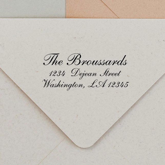 Stylish Script Personalized Return Address Self-inking Stamp (Creator Uploaded)